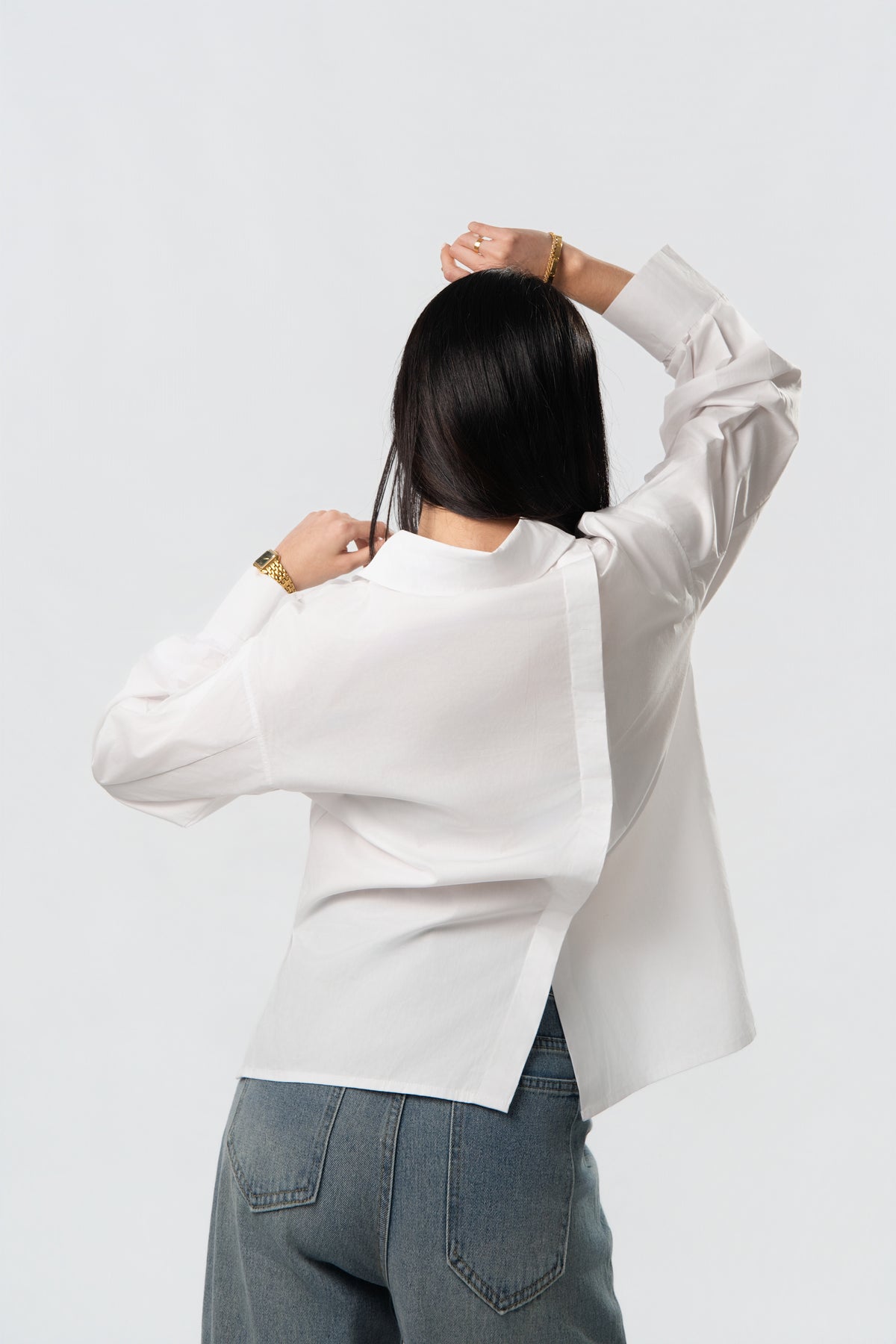 Asymmetrical Core Button Blouse