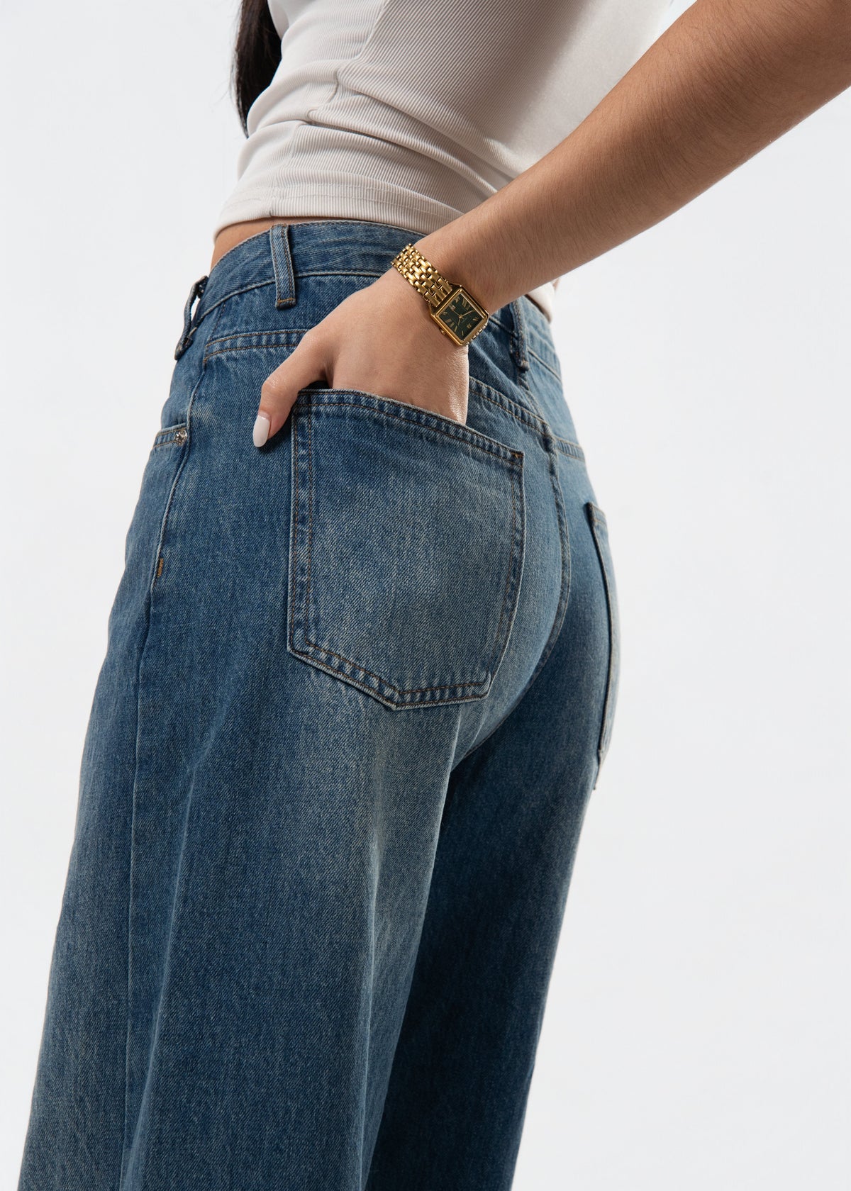 Asymmetrical Denim Jeans