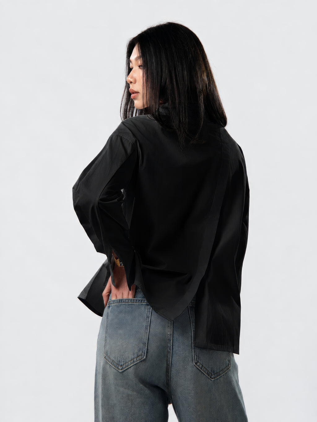Asymmetrical Core Button Blouse
