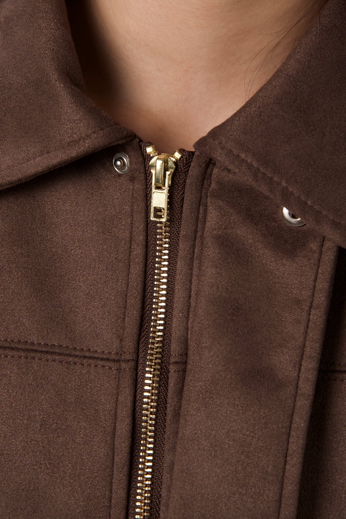 Brown Suede Oversized Cropped Jacket