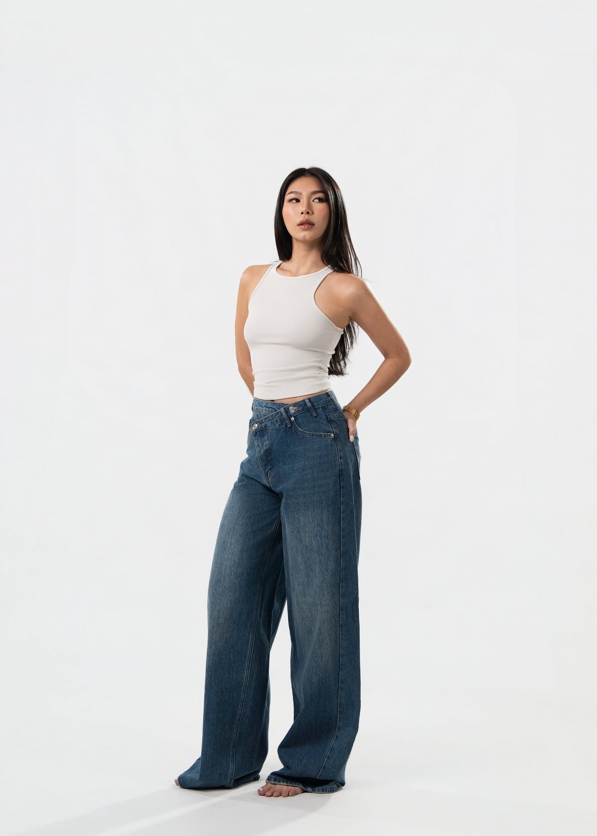 Asymmetrical Denim Jeans