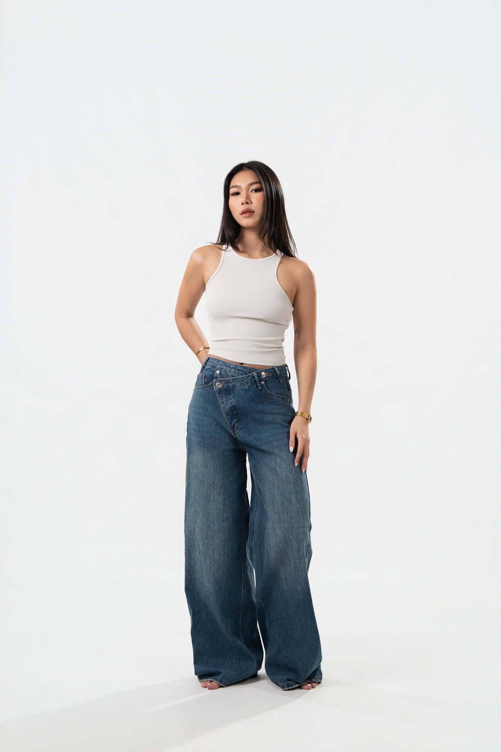 Asymmetrical Denim Jeans