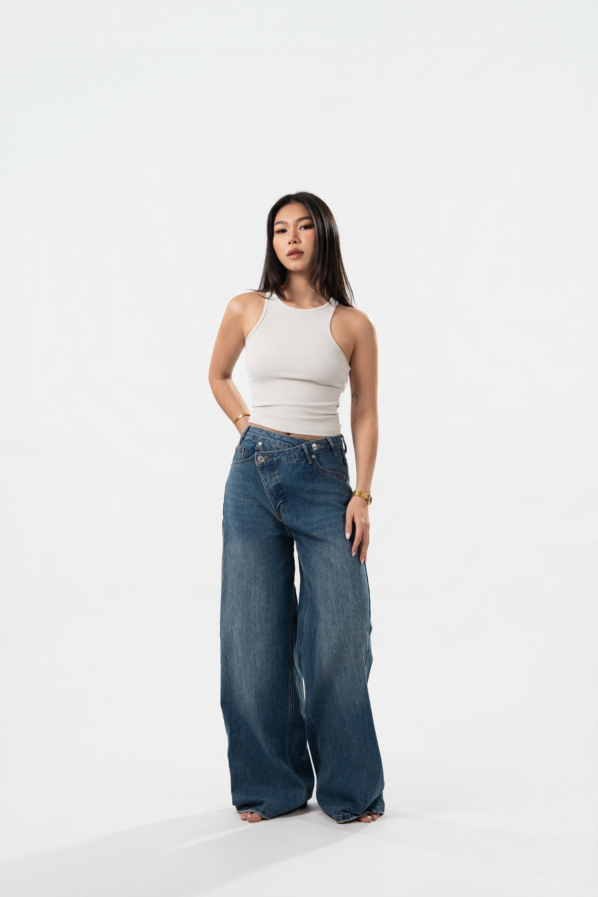Asymmetrical Denim Jeans